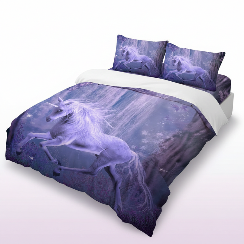 waterfall unicorn bedding - white-bg