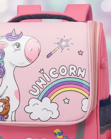 watermelon red unicorn backpack large - detail