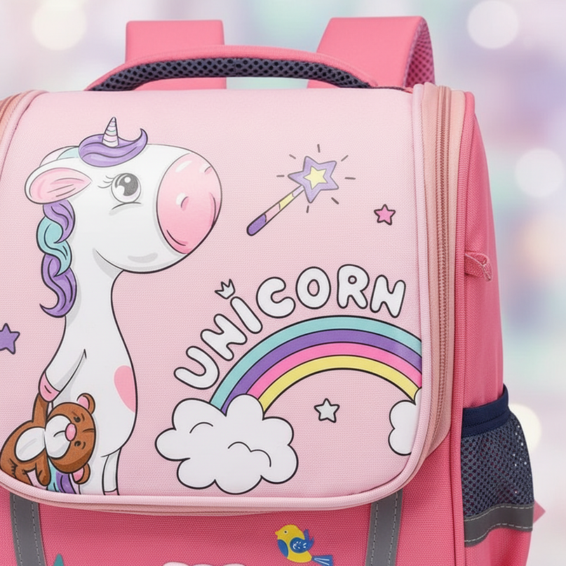 watermelon red unicorn backpack large - detail