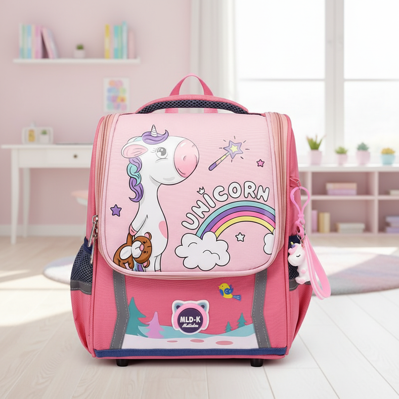 watermelon red unicorn backpack large - lifestyle