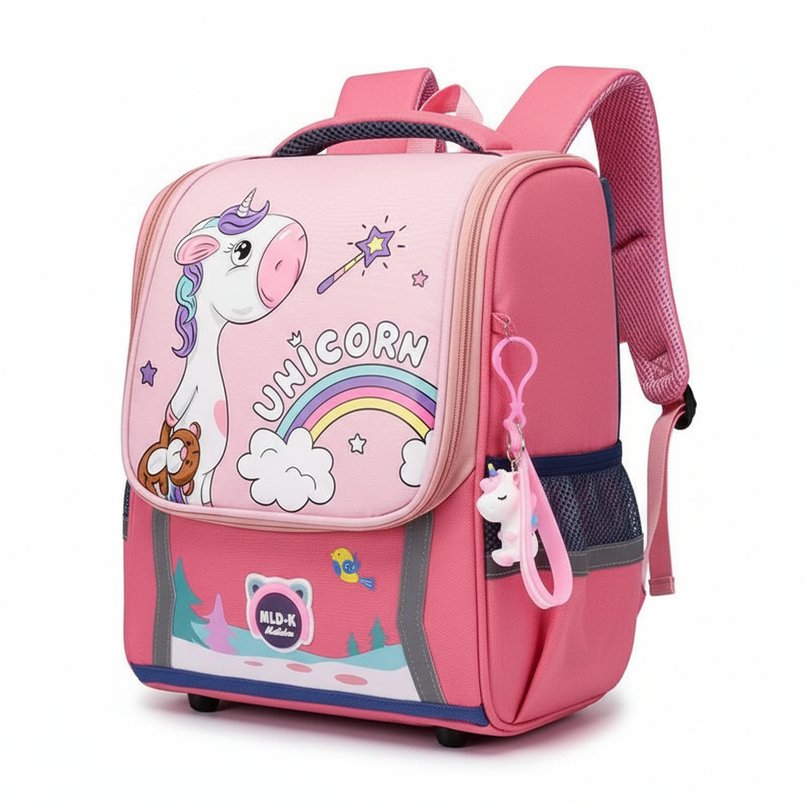 watermelon red unicorn backpack large - white-bg