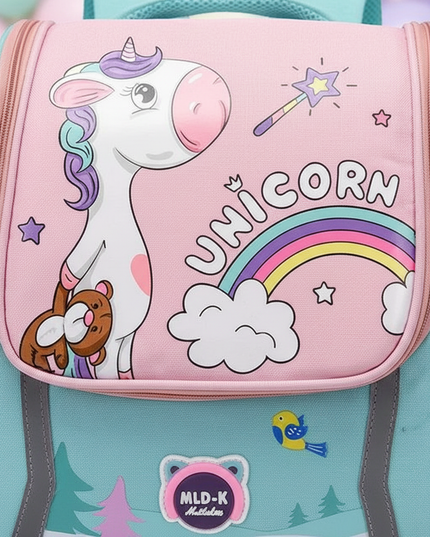 waterproof unicorn backpack green large - detail