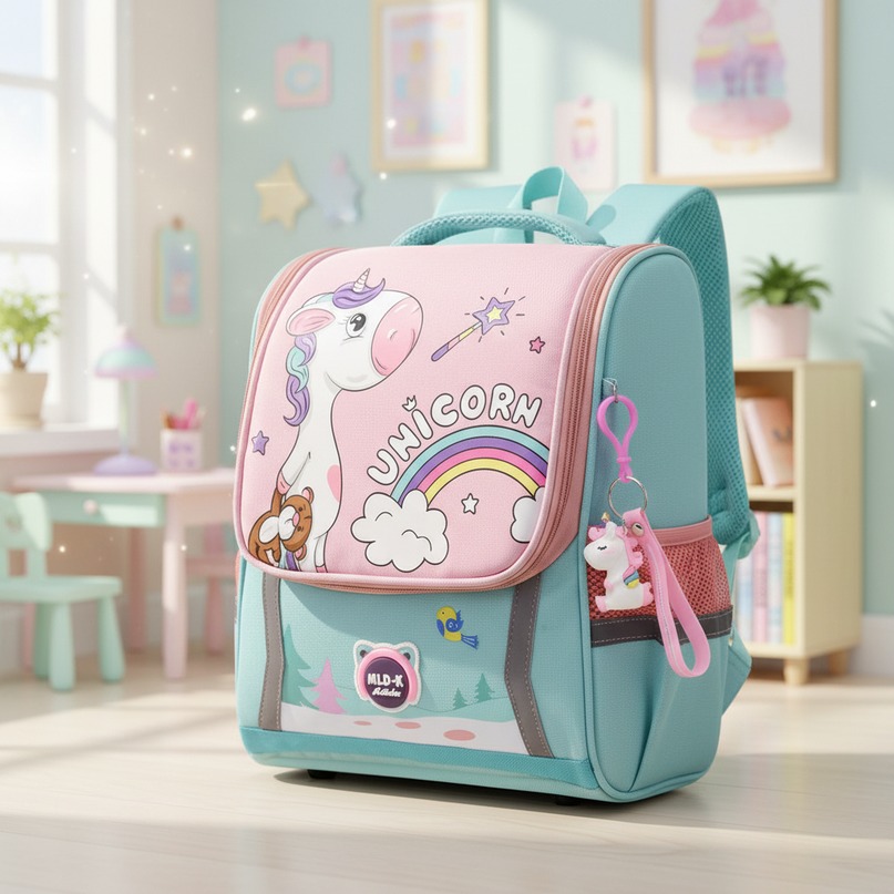 waterproof unicorn backpack green large - lifestyle