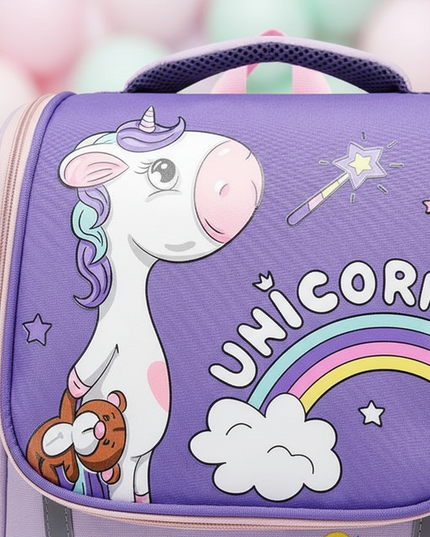 waterproof unicorn backpack large purple - detail