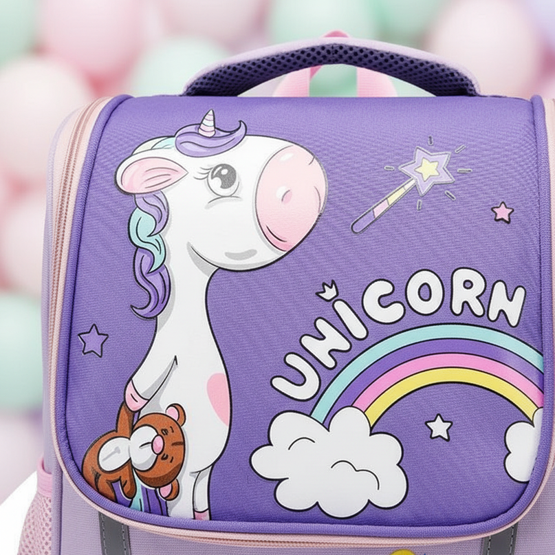 waterproof unicorn backpack large purple - detail