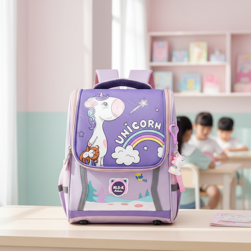 waterproof unicorn backpack large purple - lifestyle