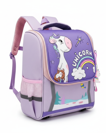 waterproof unicorn backpack large purple - white-bg
