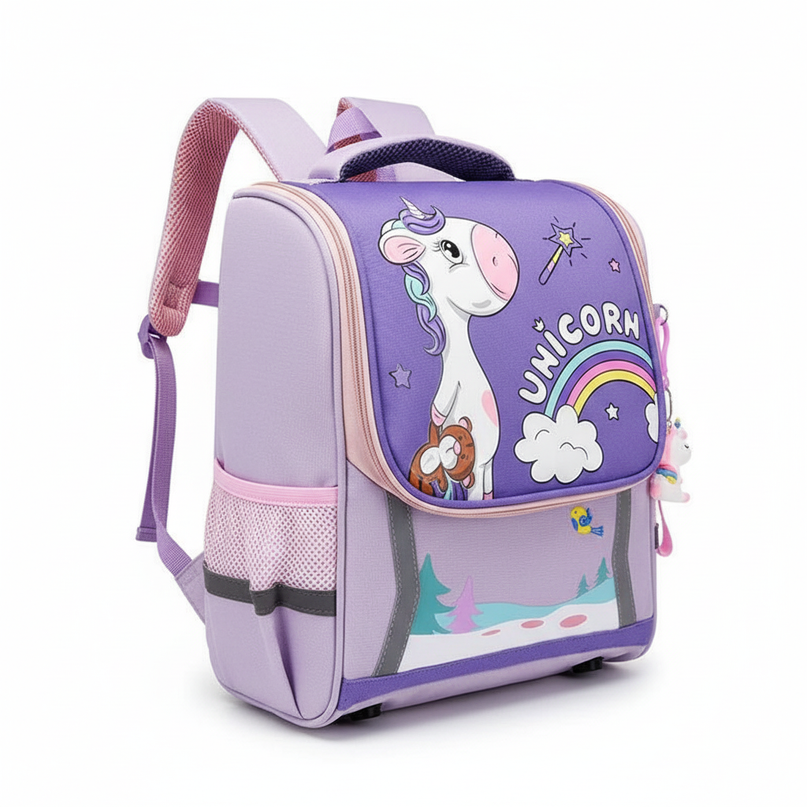 waterproof unicorn backpack large purple - white-bg