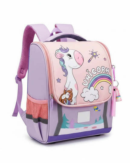 waterproof unicorn school backpack purple - white-bg