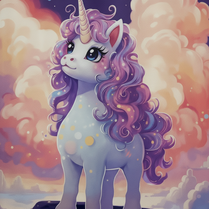 waterproof unicorn shower curtain - detail