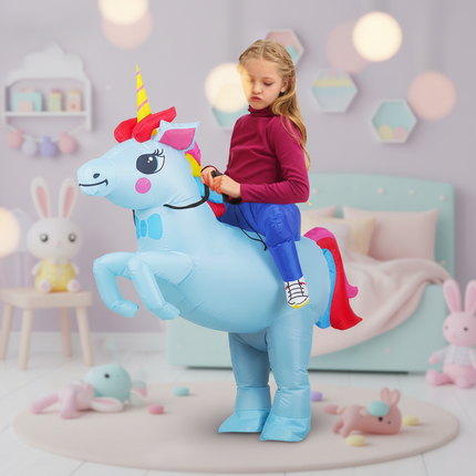 whimsical kids unicorn inflatable costume - lifestyle