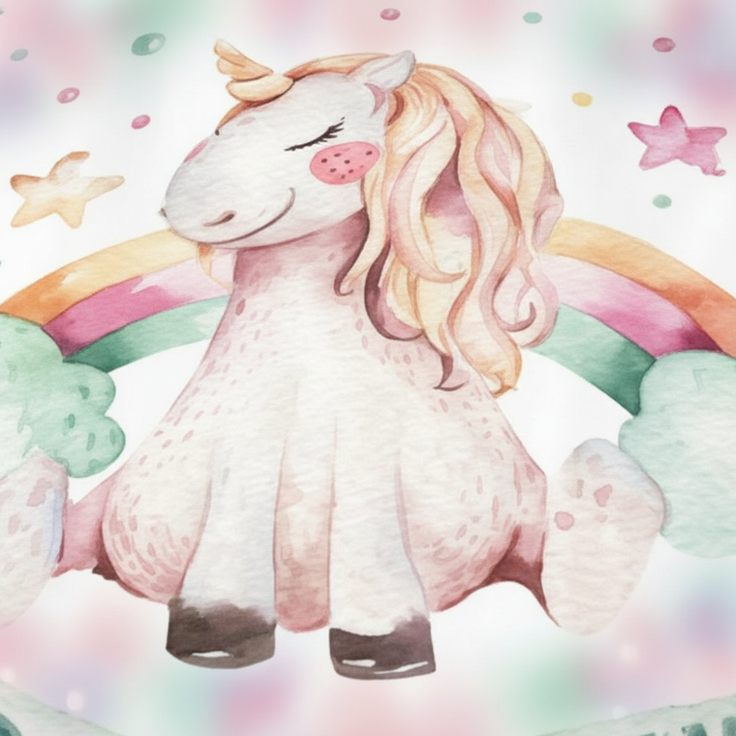 whimsical unicorn bedding - detail