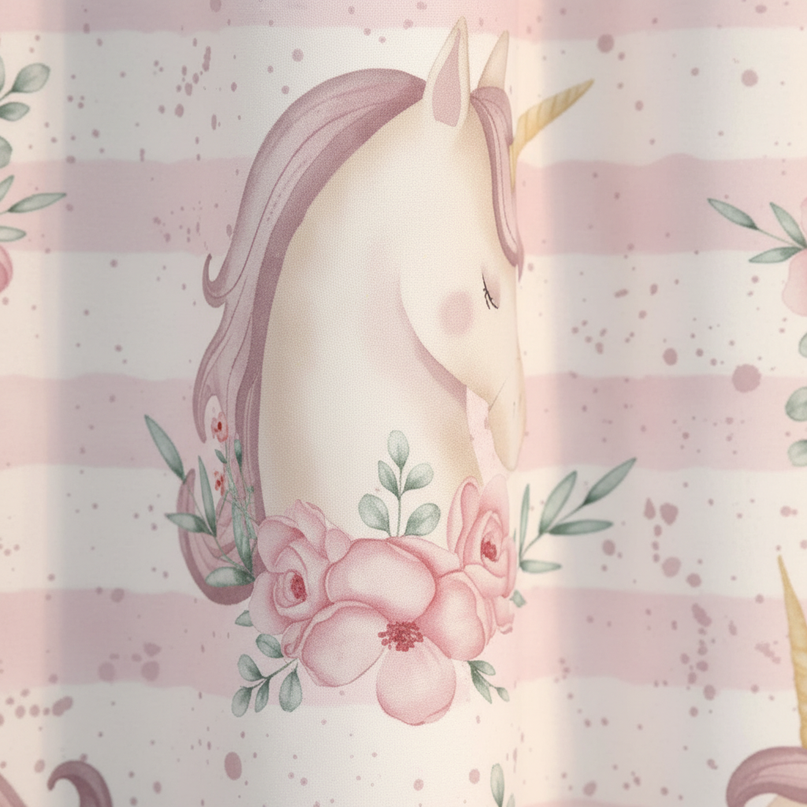whimsical unicorn curtains - detail