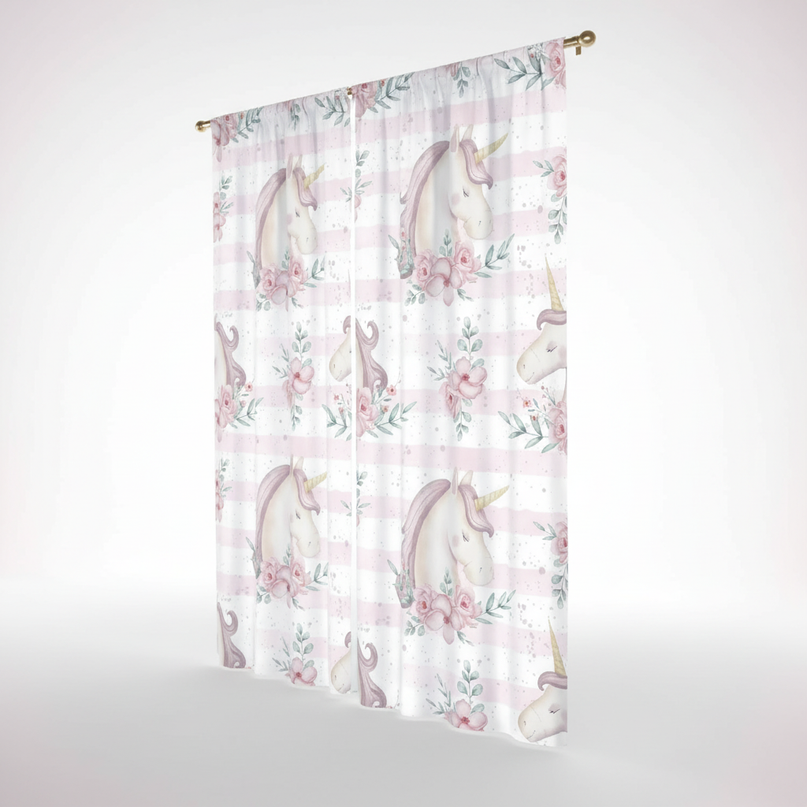 whimsical unicorn curtains - white-bg