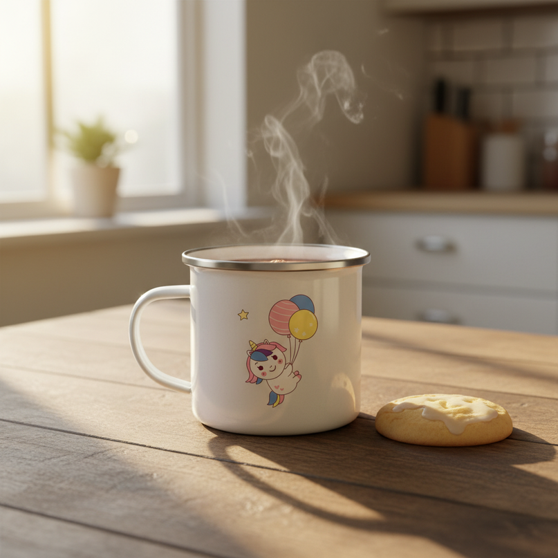 whimsical unicorn mug - lifestyle