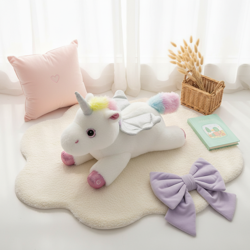 white alicorn plush - flat-lay
