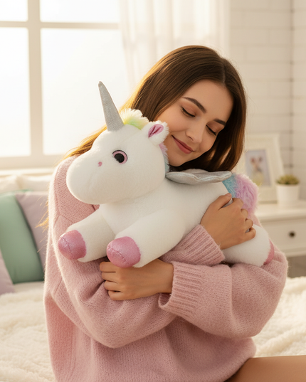 white alicorn plush - in-use