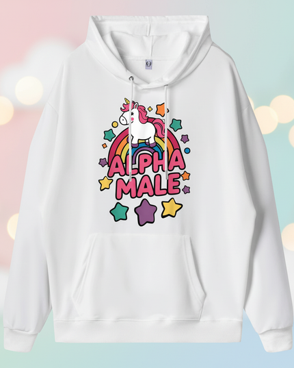 white alpha male hoodie - lifestyle