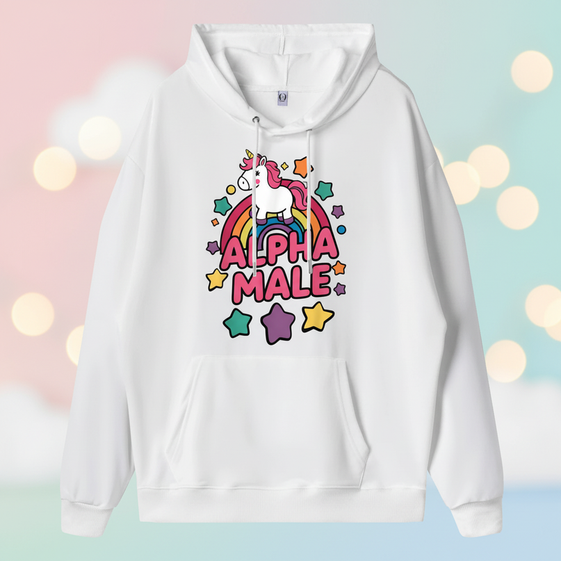 white alpha male hoodie - lifestyle