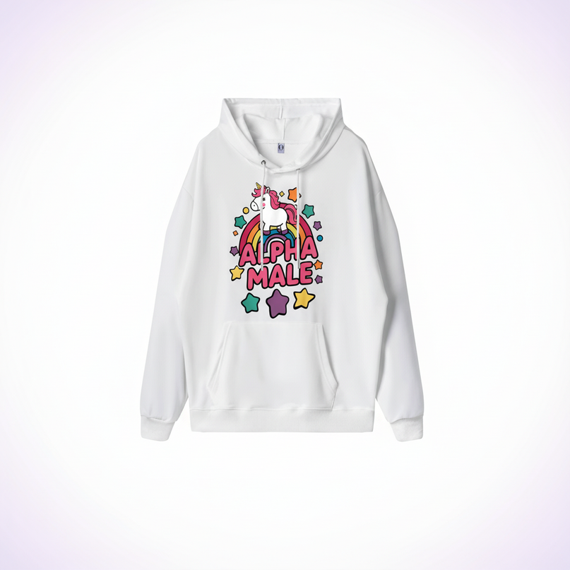 white alpha male hoodie - white-bg