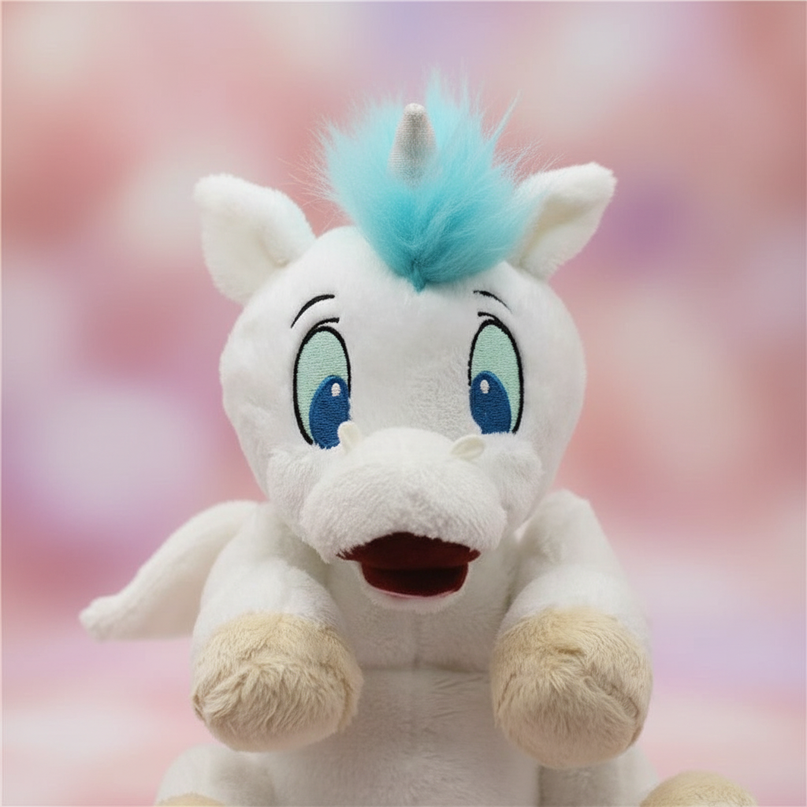 white baby winged unicorn plush - detail