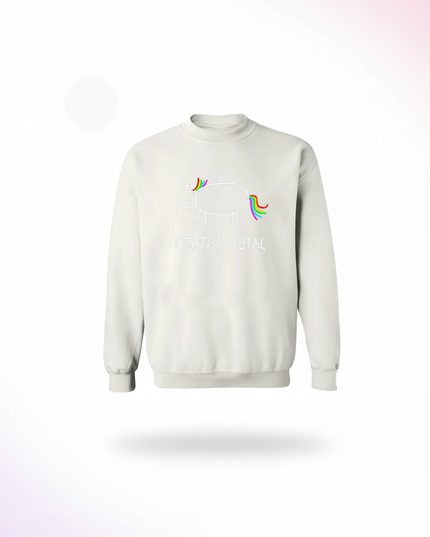 white death metal unicorn sweater - white-bg