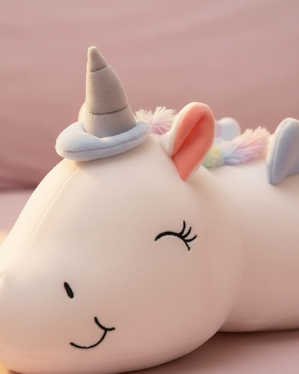 white glowing unicorn plush - detail