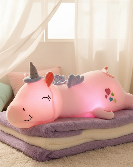 white glowing unicorn plush - lifestyle