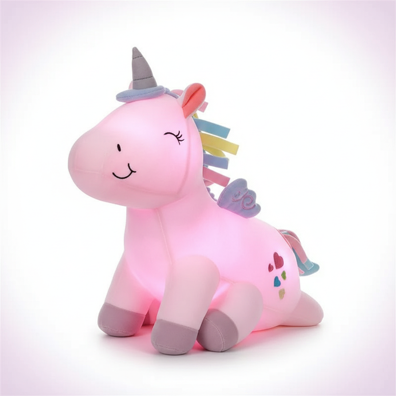 white glowing unicorn plush - white-bg