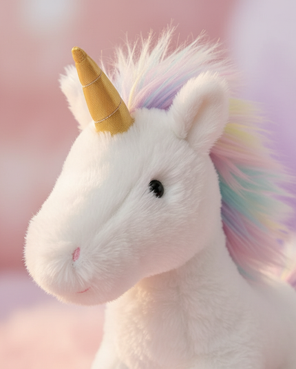 white gold unicorn plush - detail