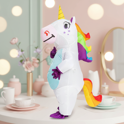 white inflatable unicorn costume - lifestyle