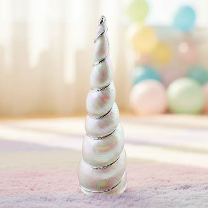 white iridescent unicorn horn - lifestyle