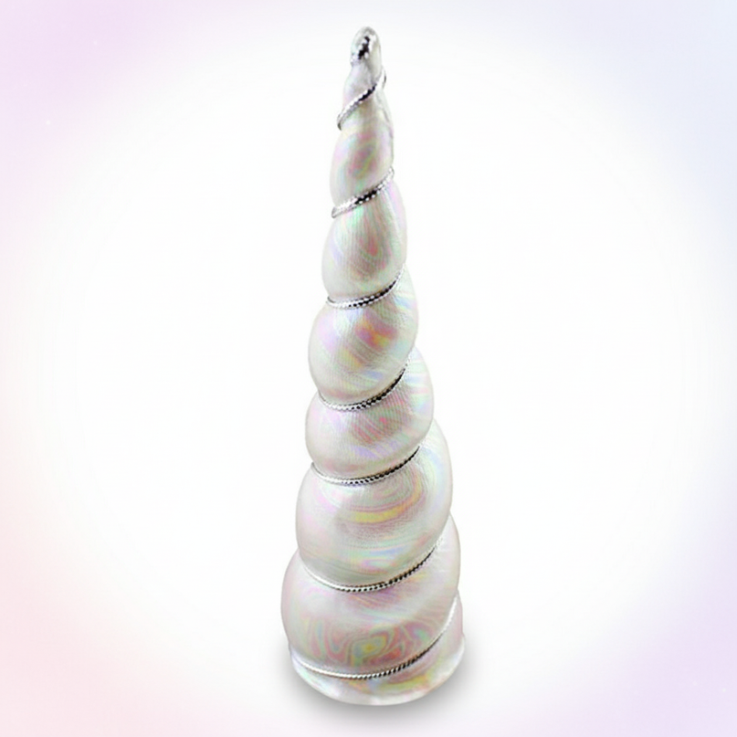 white iridescent unicorn horn - white-bg