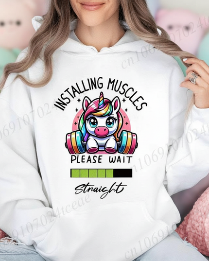 white kawaii unicorn hoodie - lifestyle