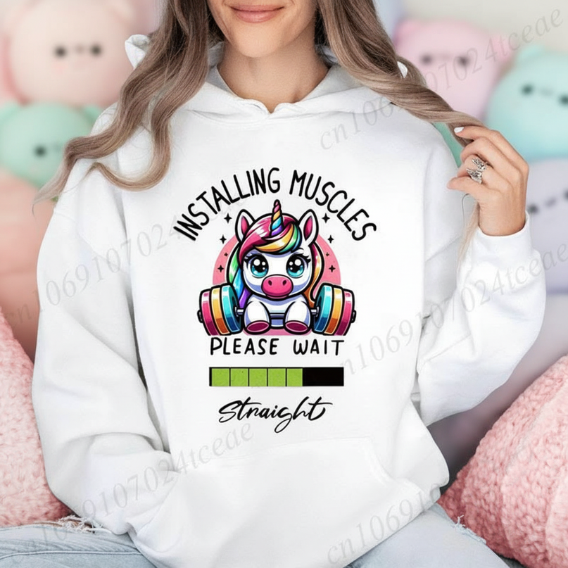 white kawaii unicorn hoodie - lifestyle