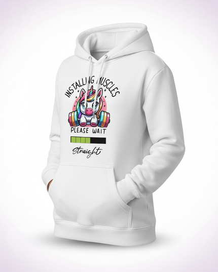 white kawaii unicorn hoodie - white-bg