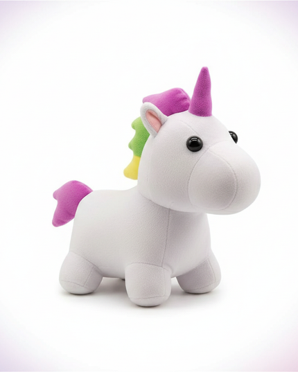 white plush unicorn - white-bg