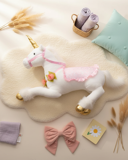 white princess unicorn plush doll - flat-lay