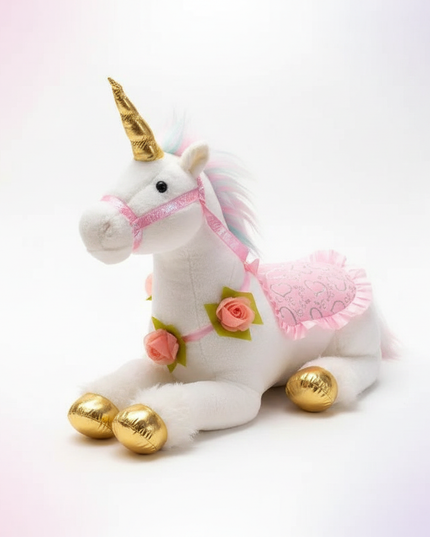 white princess unicorn plush doll - white-bg