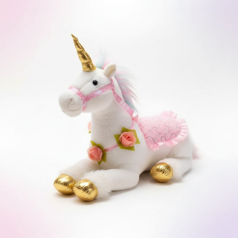 white princess unicorn plush doll - white-bg