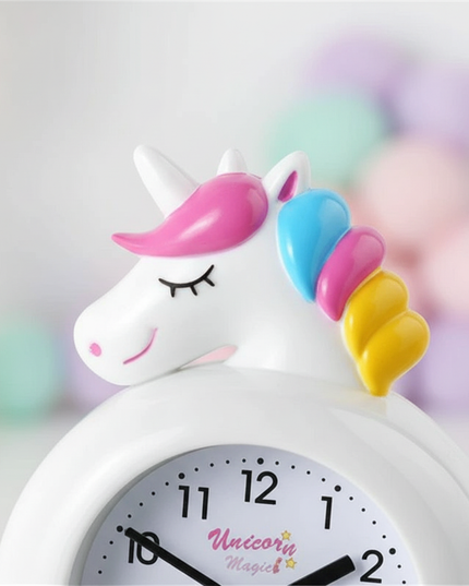 white unicorn alarm clock - detail