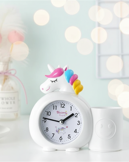 white unicorn alarm clock - lifestyle