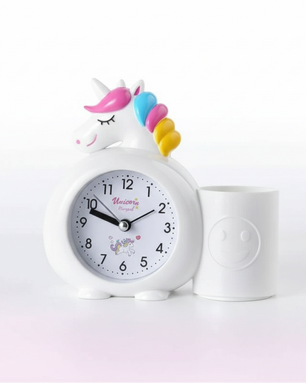 white unicorn alarm clock - white-bg