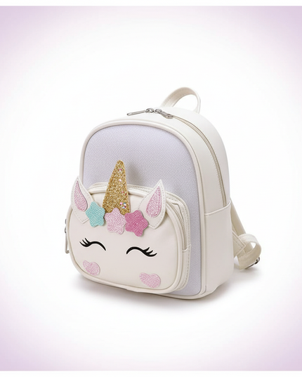 white unicorn backpack - white-bg