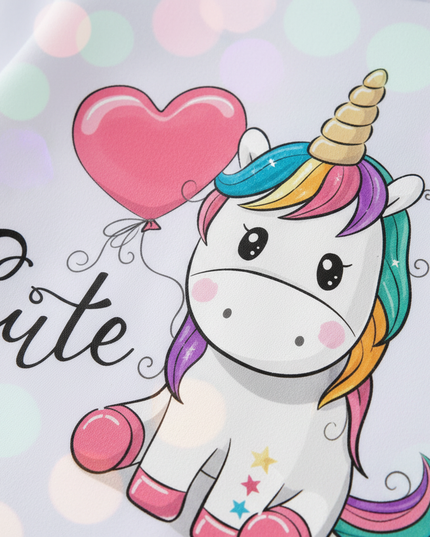 white unicorn balloon hoodie girls - detail