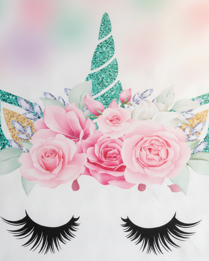 white unicorn bedding - detail