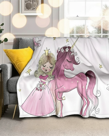white unicorn blanket - lifestyle