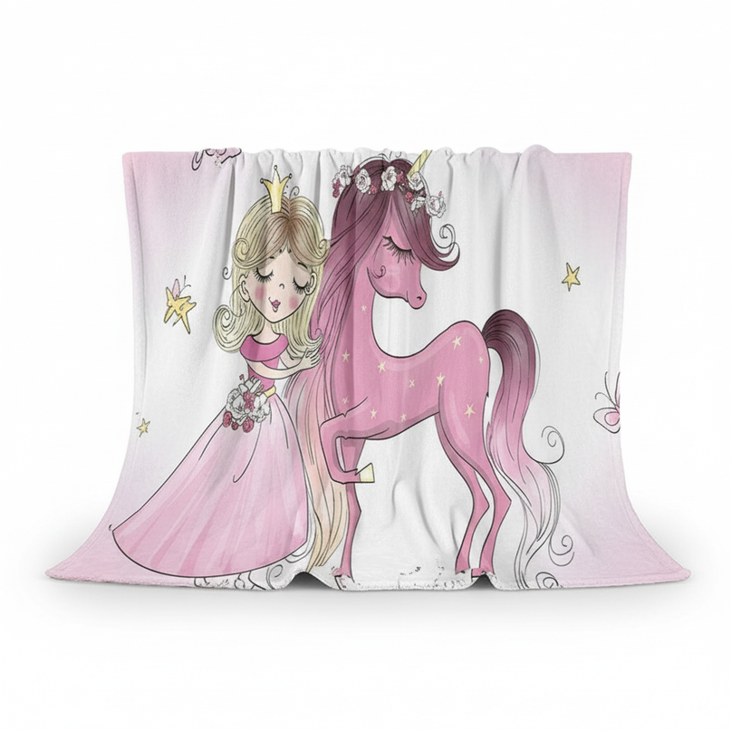 white unicorn blanket - white-bg