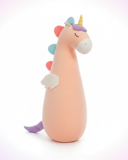 white unicorn body pillow plush - white-bg