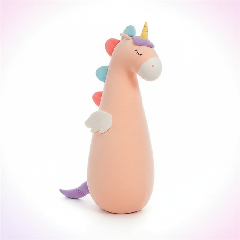 white unicorn body pillow plush - white-bg
